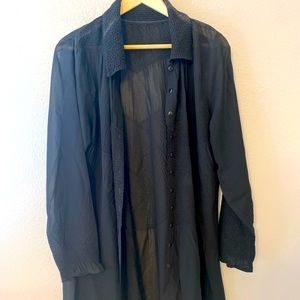 Sheer Button Up Cardigan size Large